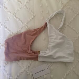 New w/ tags Revolve Lover & Friends Pink and White Bikini Top